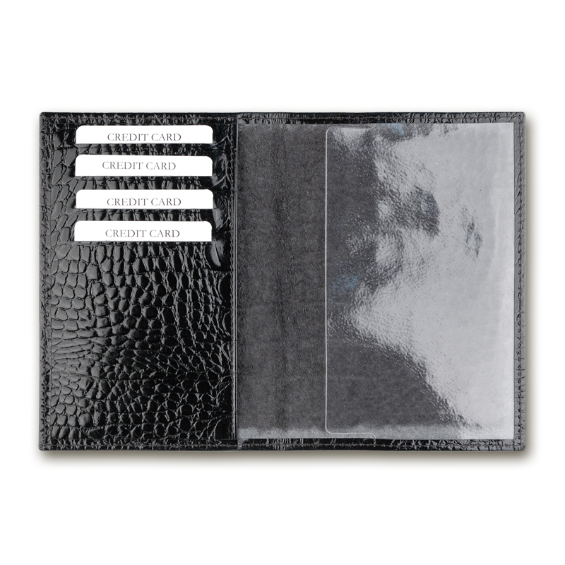 Обложка для паспорта QOPER Cover black croco
